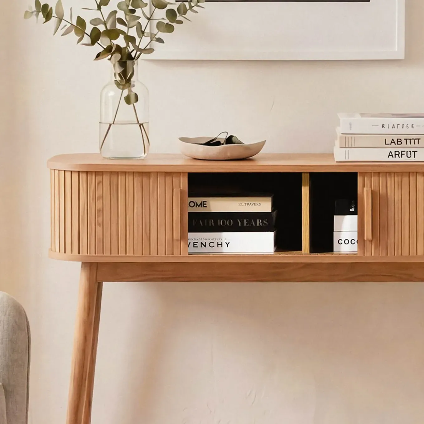 Calicosy - Ernest Design Haltafel - Licht Hout - 35x100x80,5 Cm