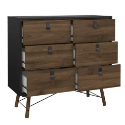 Calicosy - Joyce Dubbele Ladekast Met 6 Lades - Licht Hout - 40,1x101,8x94,8 Cm