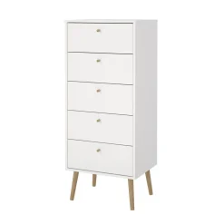 Calicosy - Ladekast Met 5 Lades En Houten Poten H120,1 Cm – Tarp