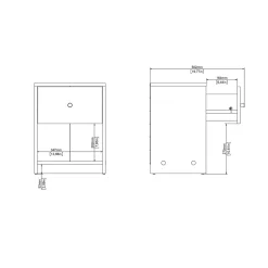 Calicosy - Nachtkastje Met 1 Lade En 1 Open Vak B37,9 Cm – Lise