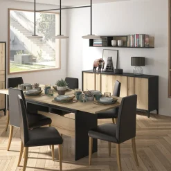 Calicosy - Rechthoekige Tafel 1 Verlengstuk Esteban - L160/205 Cm