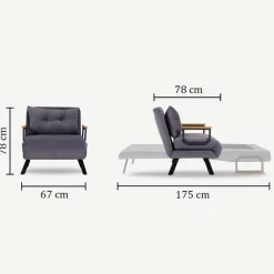 Calicosy - Slaapfauteuil In Stof Sando - 50x67x41 Cm