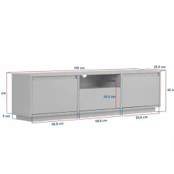 Calicosy - Tv-meubel Lume - Wit 160x30x42 Cm