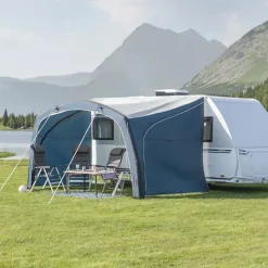 Campout - Auvent Gonflable Pour Caravane - Gris Clair - 235 X 250 X 400 Cm - Étanche