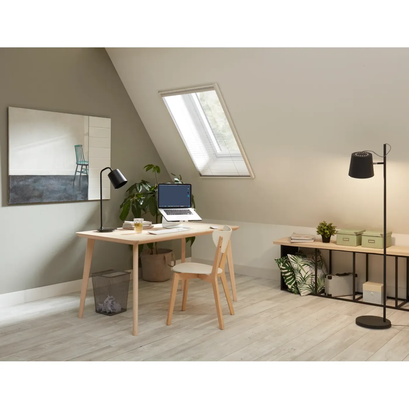 CanDo Duo-Plissé hor Dakraam Premium - 134x160cm - Wit