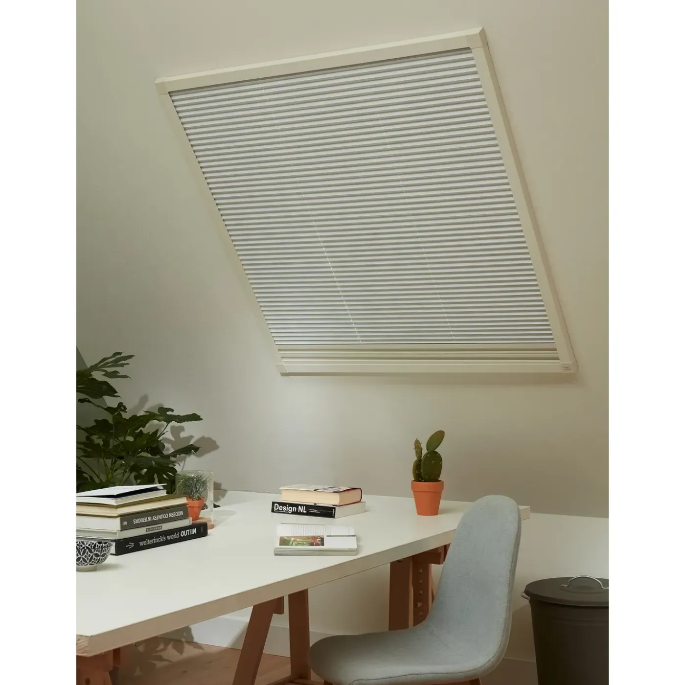 CanDo Duo-Plissé hor Dakraam Standard - 81x101cm - Wit