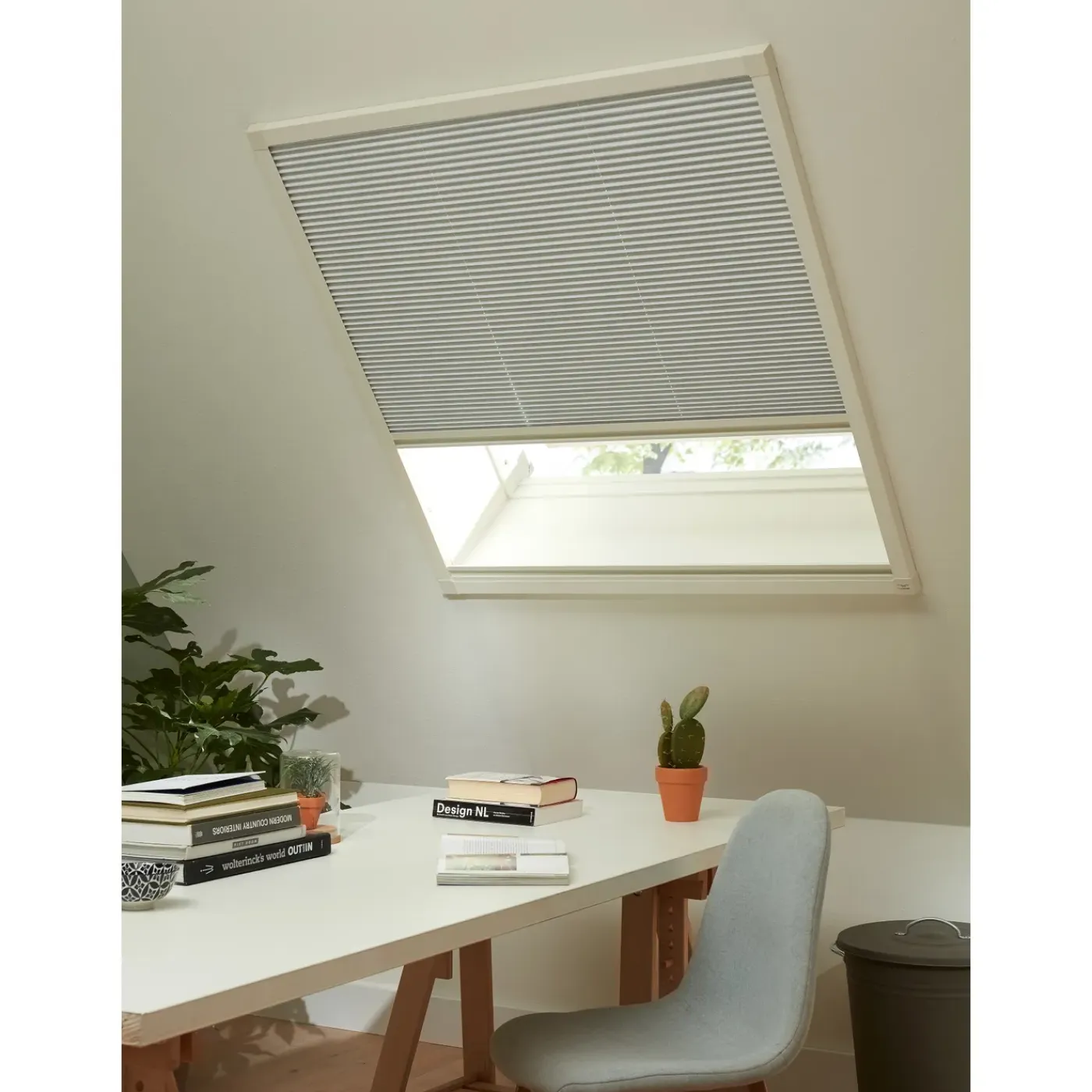 CanDo Duo-Plissé hor Dakraam Standard - 81x101cm - Wit