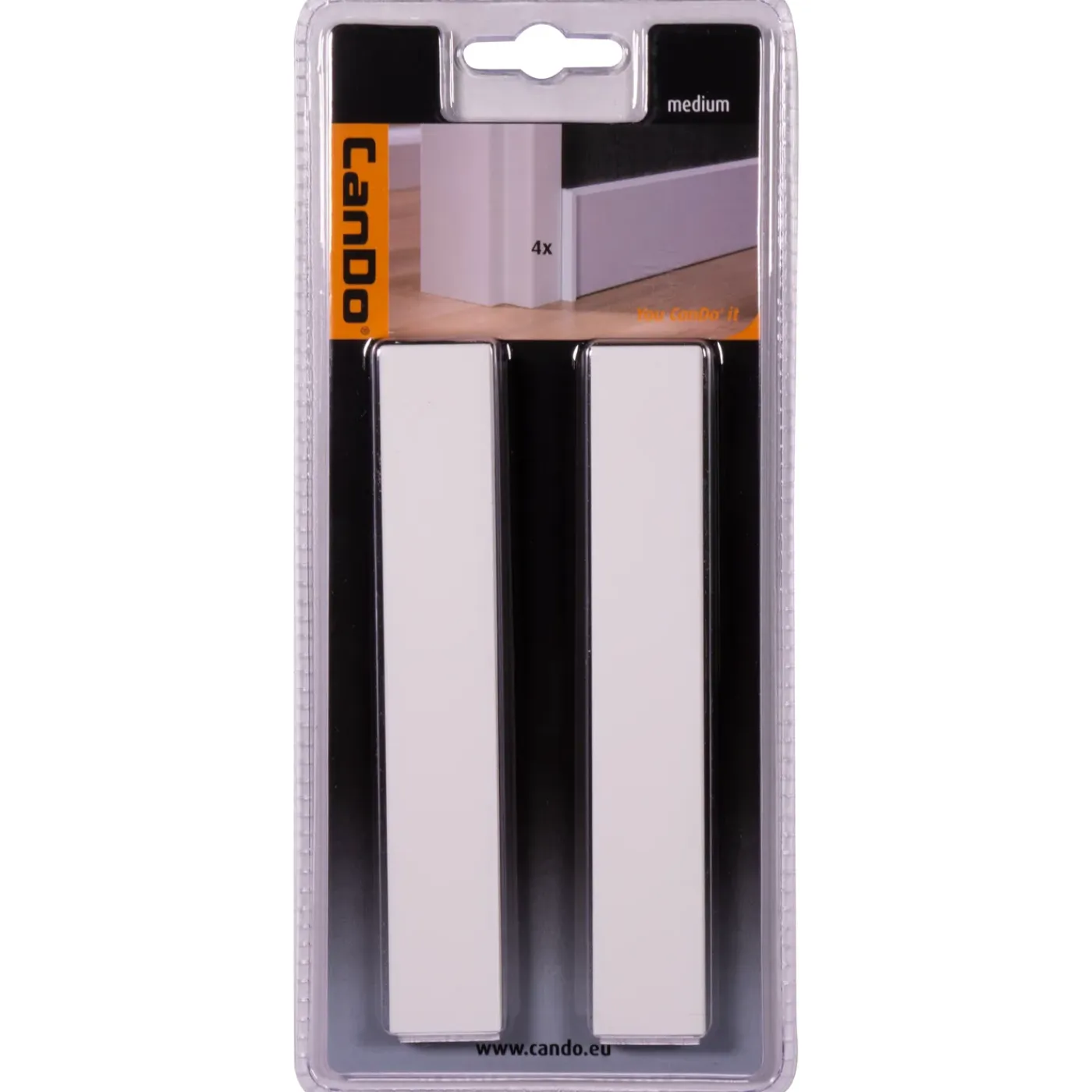 CanDo Eindstuk Plint - Wit - Kunststof - 24cm - 13x105mm - Multipack 4 Stuks