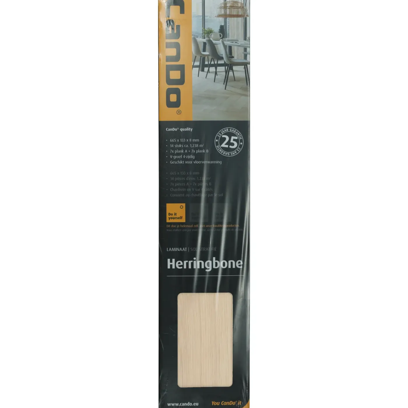 CanDo Laminaat Herringbone - Licht Eiken - 8mm - 1,238m²
