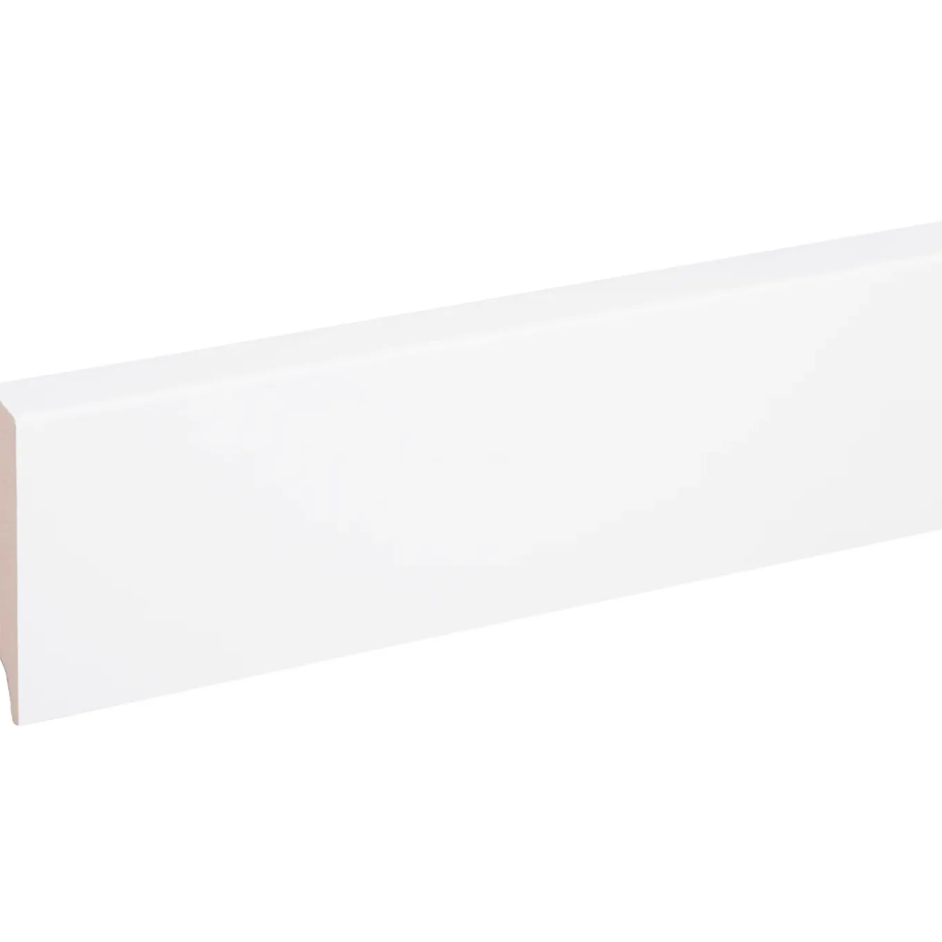 CanDo Muurplint Cubic - Wit - MDF - Folie - 240cm - 19x80mm