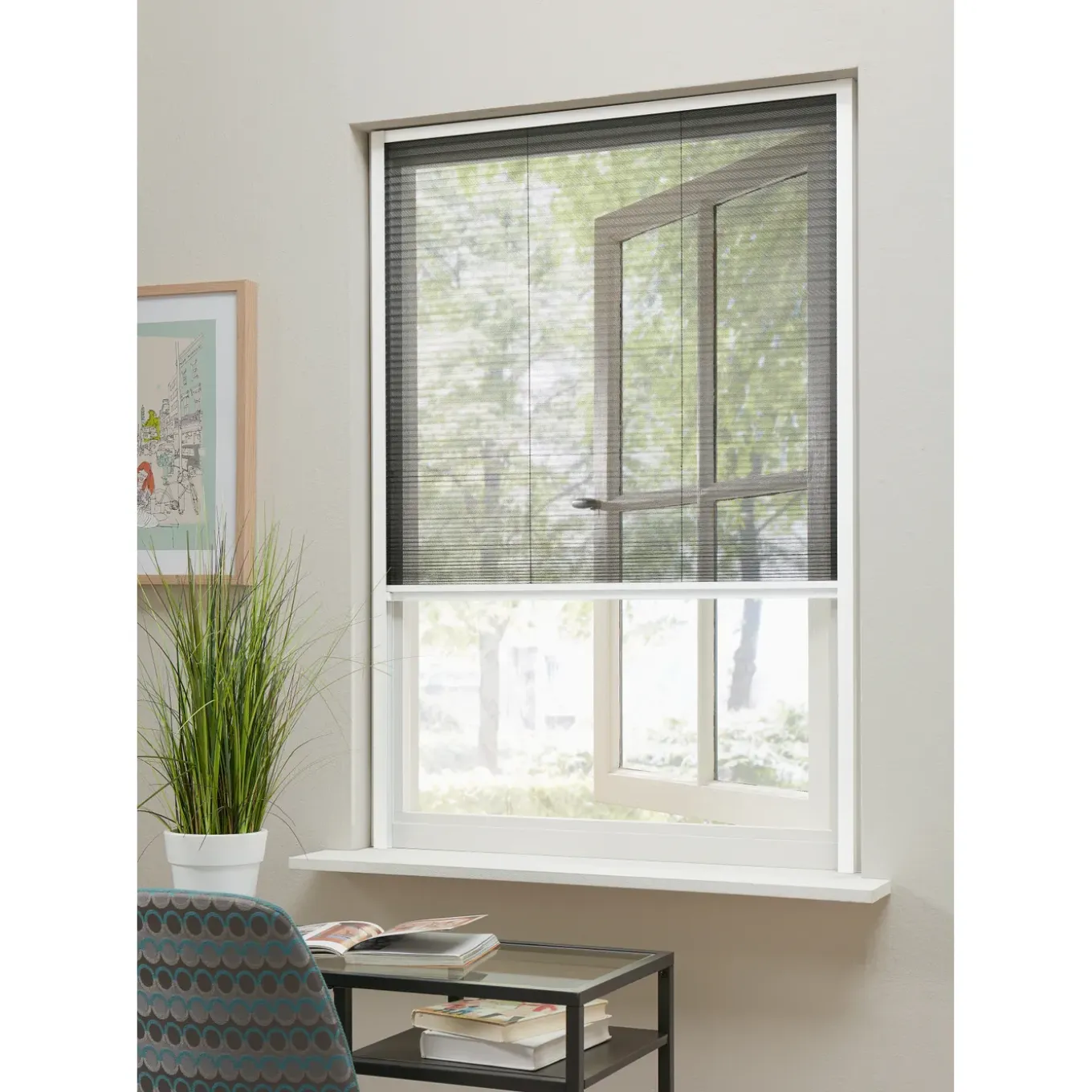 CanDo Plissé Raamhor Standard - 63x155cm - Wit