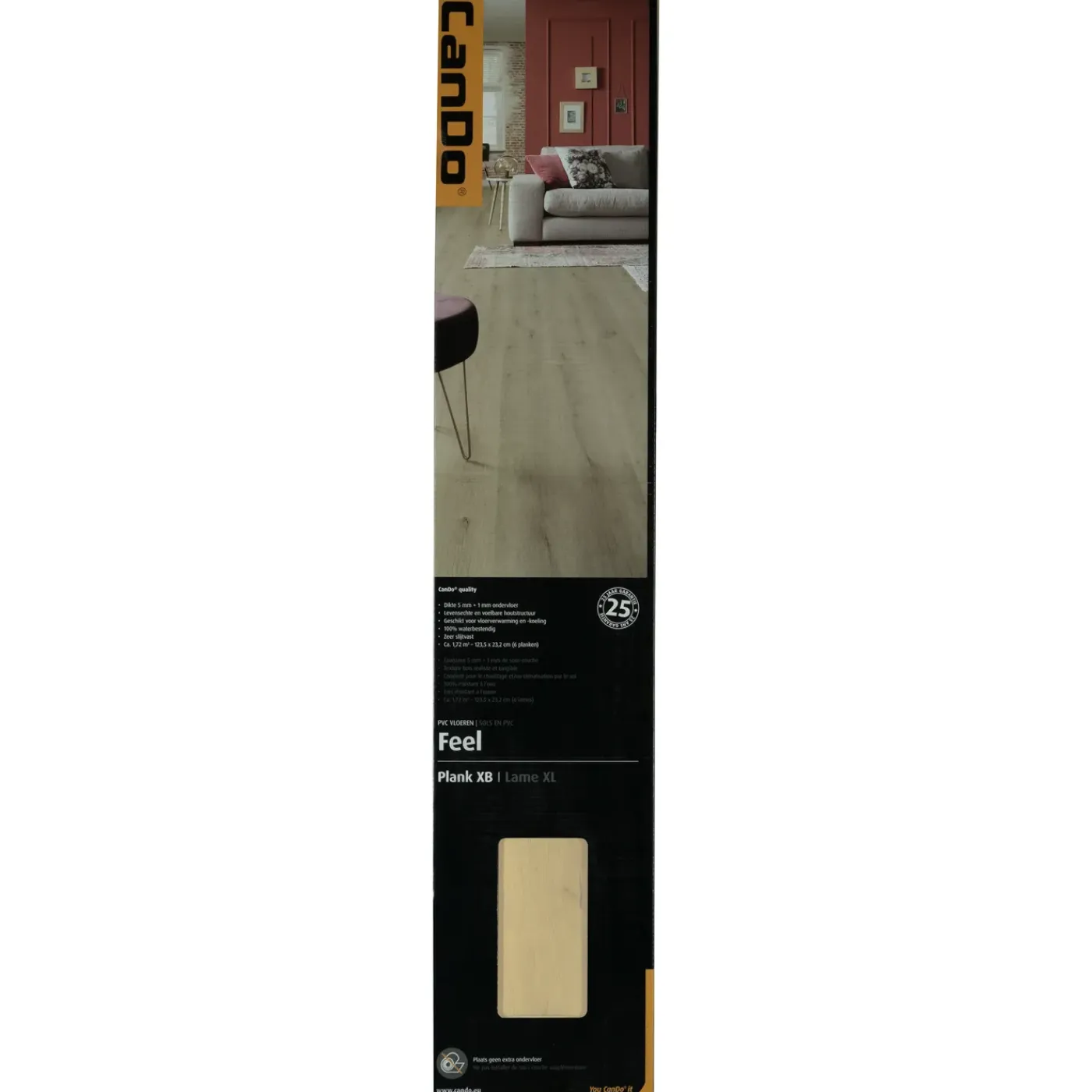 CanDo PVC Vloer Feel Plank XB - Marokkaans Eiken - 4-zijdige Micro V-groef - 6mm - 1,719m²