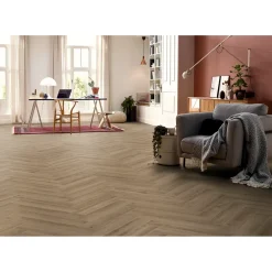 CanDo Visgraat Laminaat Herringbone - Warmgrijs Eiken - 4-zijdige V-groef - 8mm - 1,238m²