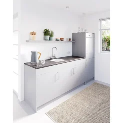 Cando - Werkblad - Aanrechtblad - Staalgrijs - Met waterkering - 302x60x2,8cm