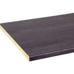 Cando - Werkblad - Aanrechtblad - Staalgrijs - Met waterkering - 302x60x2,8cm