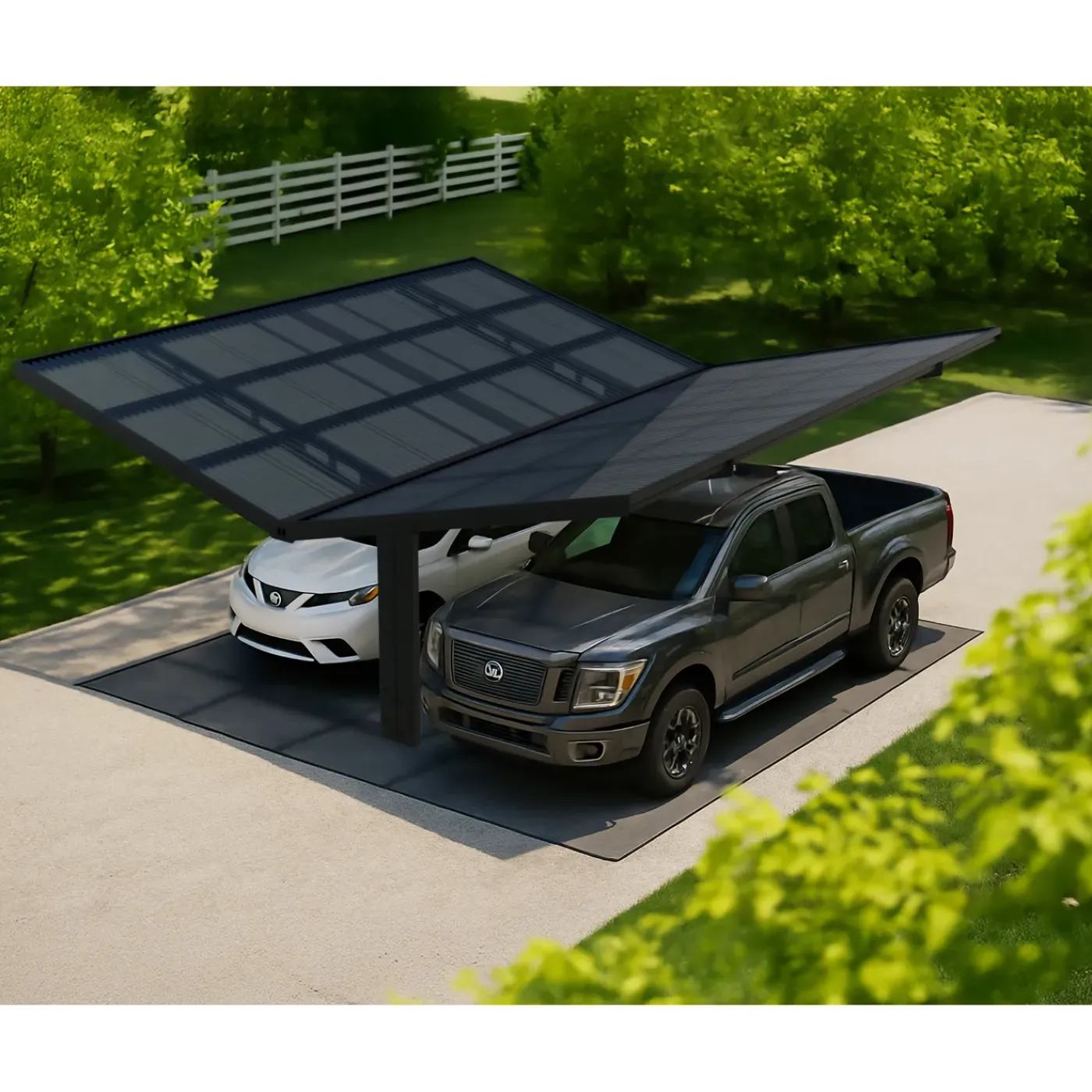 Canopia Carport Sydney dubbel boog zwart 286x586cm
