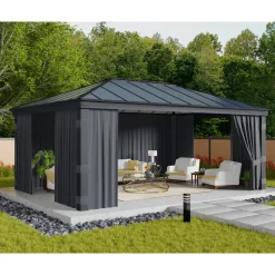 Canopia gordijnen grijs voor prieel Dallas 533x212cm