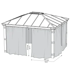 Canopia gordijnen grijs voor prieel Dallas 435x212cm