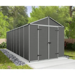 Canopia Metalen Tuinhuis Rubicon - Grijs - 179x237cm - Dubbele Deur - met Vloer
