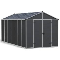 Canopia Metalen Tuinhuis Rubicon - Grijs - 179x237cm - Dubbele Deur - met Vloer - 12,5m²