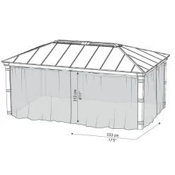 Canopia muggennet voor prieel Dallas 533x212cm