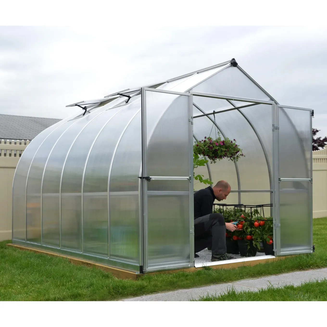 Canopia Tuinkas Bella 8x12 - Polycarbonaat - Zilver - 244x364x219cm