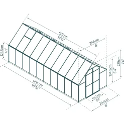 Canopia Tuinkas Essence 8x20 - Polycarbonaat - Transparant - 244x604x229cm