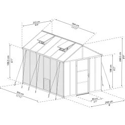 Canopia Tuinkas Glory Premium - Polycarbonaat 10mm - Grijs - 253x364x269cm