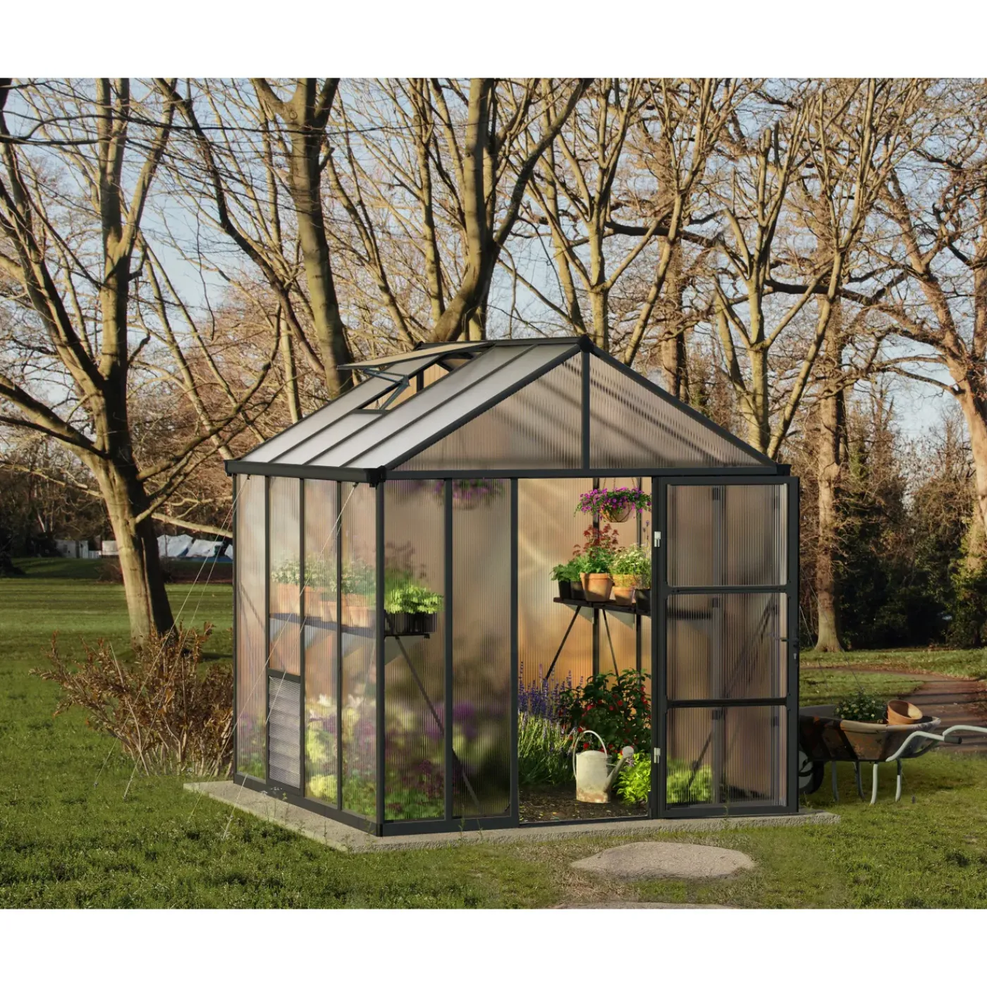 Canopia Tuinkas Glory 8x8 - Polycarbonaat 10mm - Grijs - 253x244x269cm
