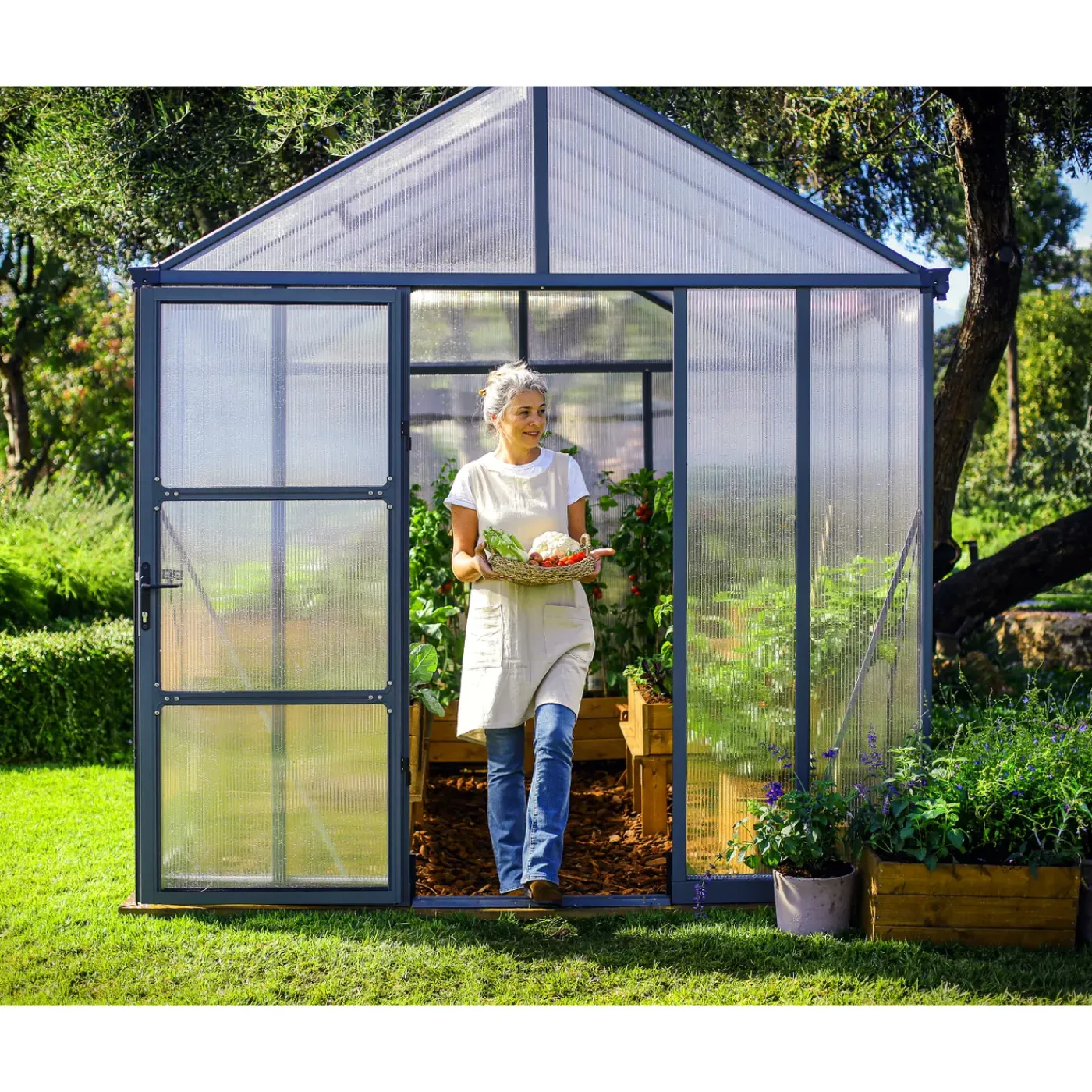 Canopia Tuinkas Glory 8x8 - Polycarbonaat 10mm - Grijs - 253x244x269cm