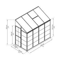 Canopia Tuinkas Lean To 8x4 - Hybride - Zilver - 244x124x225cm