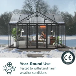 Canopia Tuinkas Triomphe Oranjerie - Polycarbonaat 10mm - Zwart - 303x380x190 cm