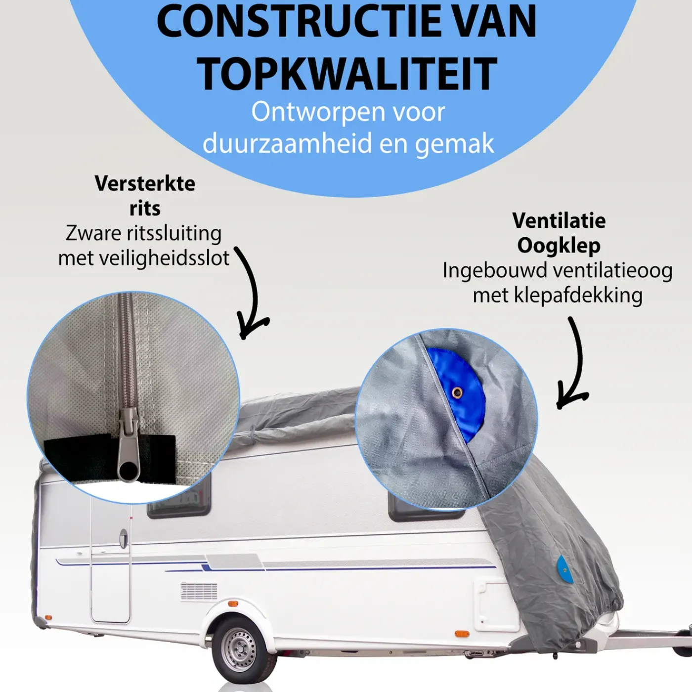 Muntel Caravanhoes Xxl – Waterdicht & Uv-bestendig 7,30 X 2,50 X 2,20 M