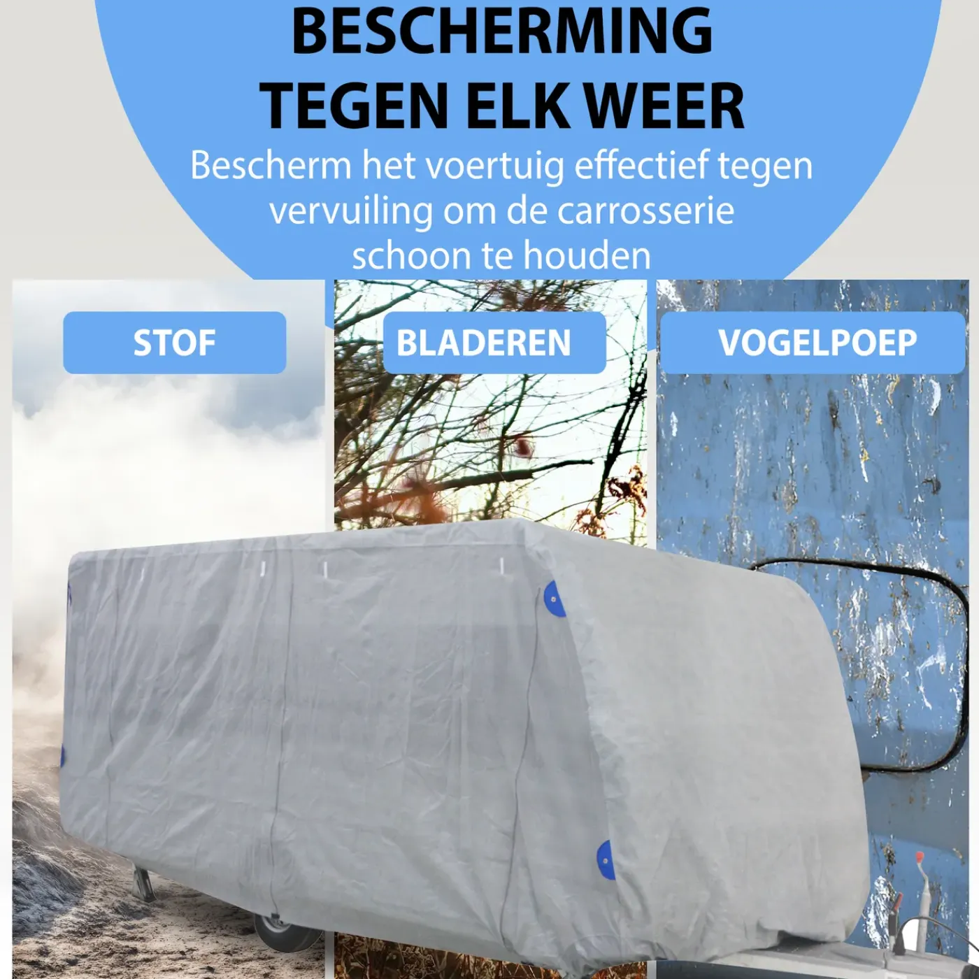 Muntel Caravanhoes Xxl – Waterdicht & Uv-bestendig 7,30 X 2,50 X 2,20 M