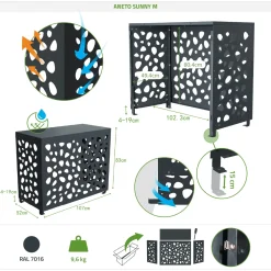 Casanoov Airco- & Warmtepomp Ombouw Aneto Sunny Aluminium Grijs - Maat M