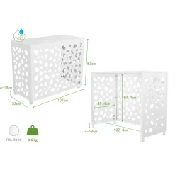 Casanoov Airco- & Warmtepomp Ombouw Aneto Sunny Aluminium Wit - Maat M