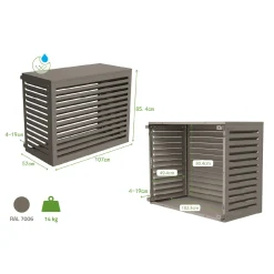 Casanoov Airco- & Warmtepomp Ombouw Aneto Aluminium Taupe Met Onderzijde - Maat M
