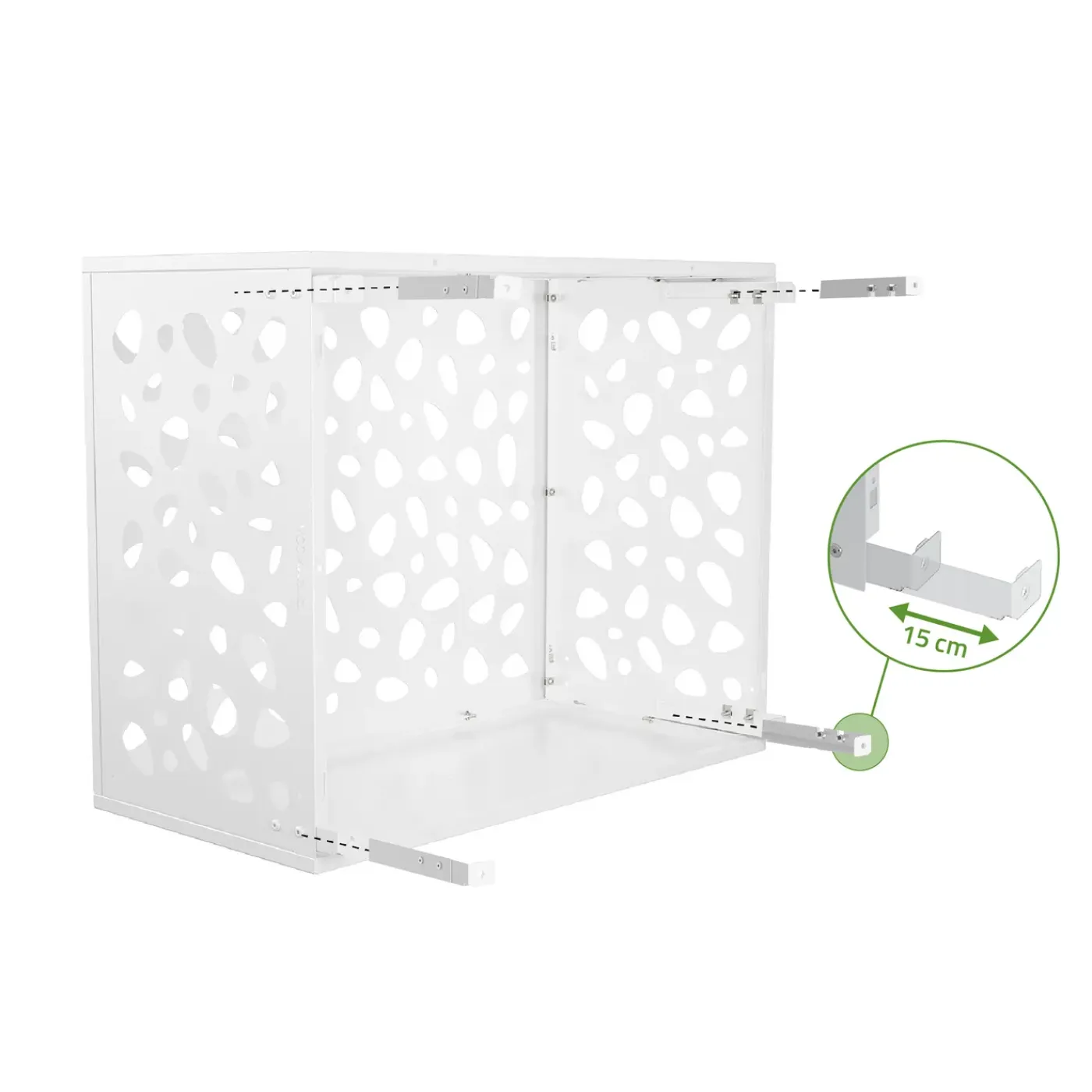 Casanoov Airco- & Warmtepomp Ombouw Aneto Sunny Aluminium Wit Met Onderzijde - Maat M