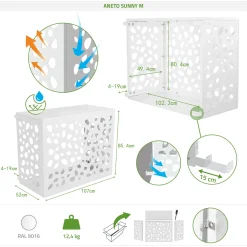 Casanoov Airco- & Warmtepomp Ombouw Aneto Sunny Aluminium Wit Met Onderzijde - Maat M