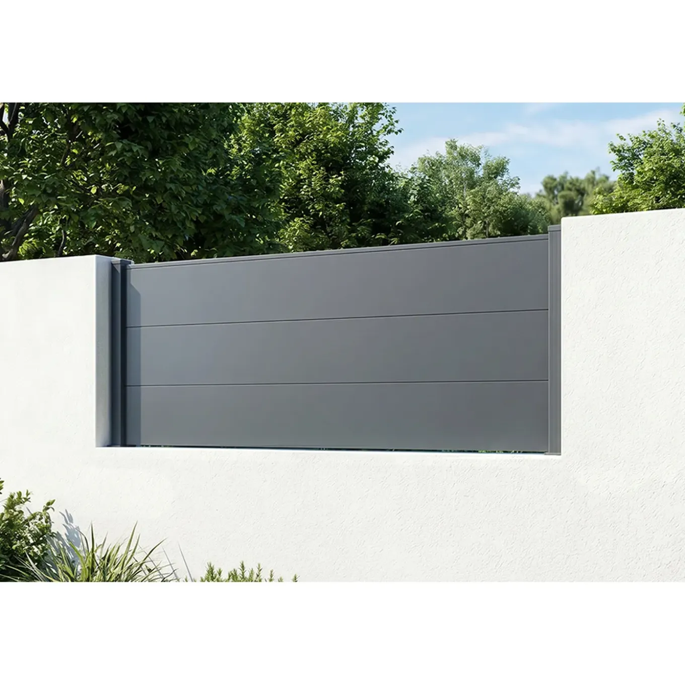 Casanoov Alpis-omheining, Antracietgrijs, 2 M, Hoogte 90 Cm, Aluminium - Brede Lamellen