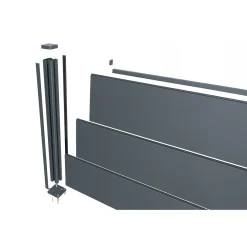 Casanoov Alpis-omheining, Antracietgrijs, 2 M, Hoogte 90 Cm, Aluminium - Brede Lamellen