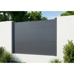 Casanoov Alpis-omheining, Antracietgrijs, 2 M, H. 150 Cm, Aluminium - Brede Lamellen