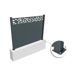 Casanoov Alpis Ruivo-omheining, Antracietgrijs, 2m H.150cm Aluminium - Brede Lamellen