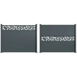 Casanoov Alpis Ruivo-omheining, Antracietgrijs, 2m H.150cm Aluminium - Brede Lamellen