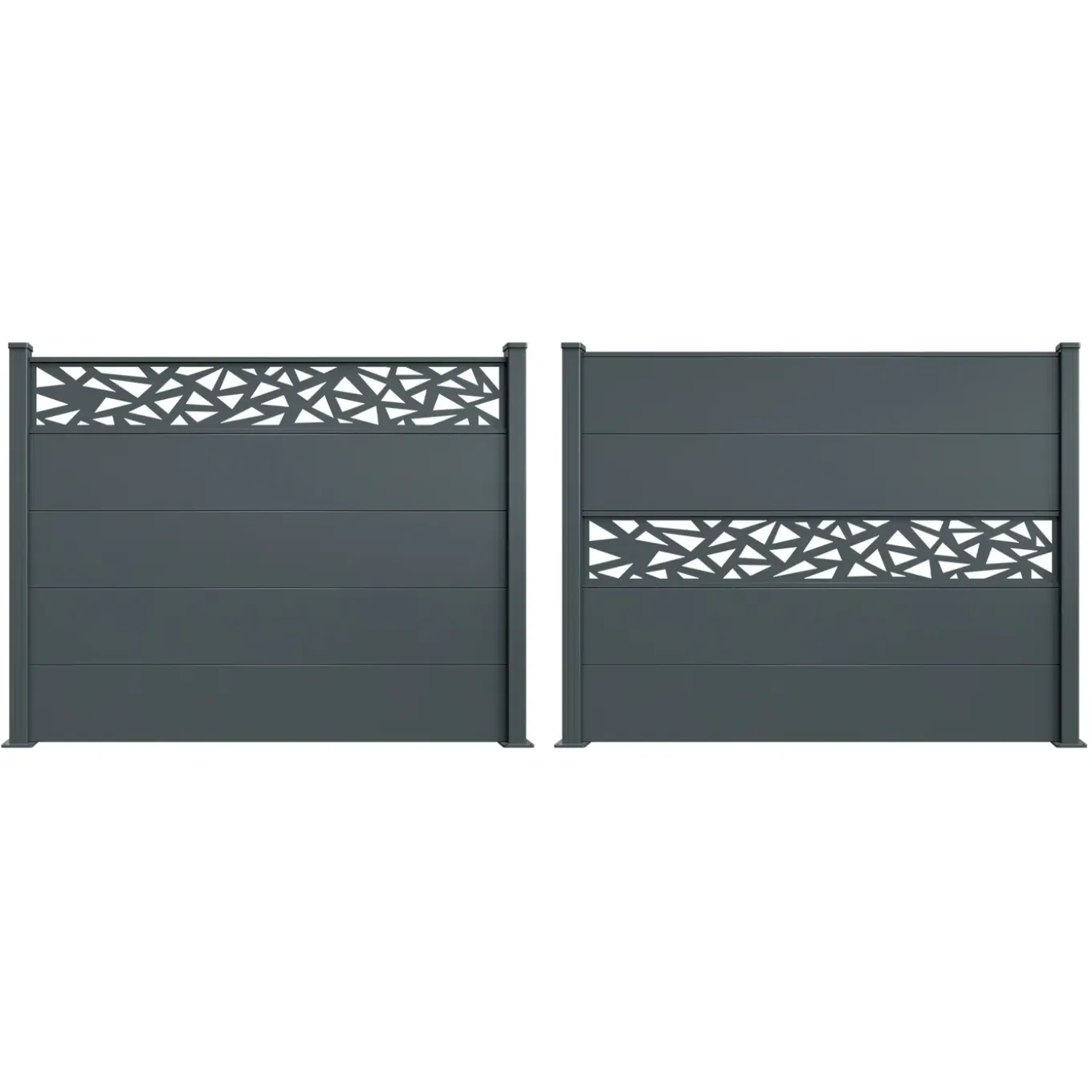 Casanoov Alpis Ruivo-omheining, Antracietgrijs, 2m H.150cm Aluminium - Brede Lamellen