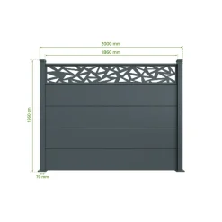 Casanoov Alpis Ruivo-omheining, Antracietgrijs, 2m H.150cm Aluminium - Brede Lamellen