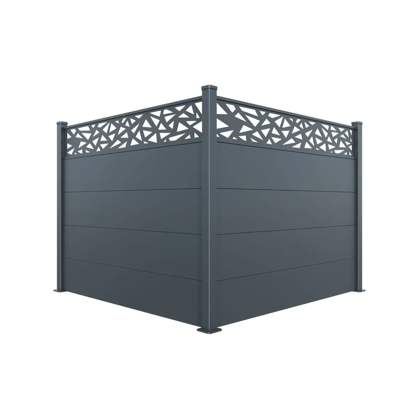 Casanoov Alpis Ruivo-omheining, Antracietgrijs, 2m H.150cm Aluminium - Brede Lamellen