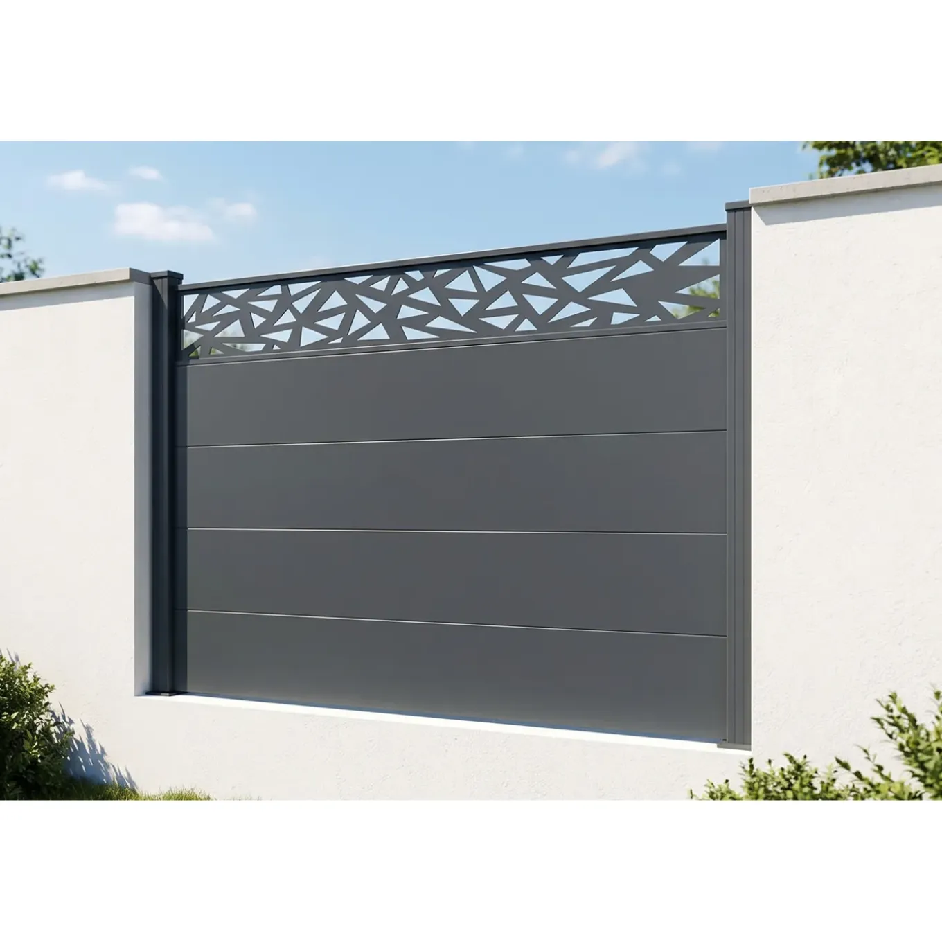 Casanoov Alpis Ruivo-omheining, Antracietgrijs, 2m H.150cm Aluminium - Brede Lamellen