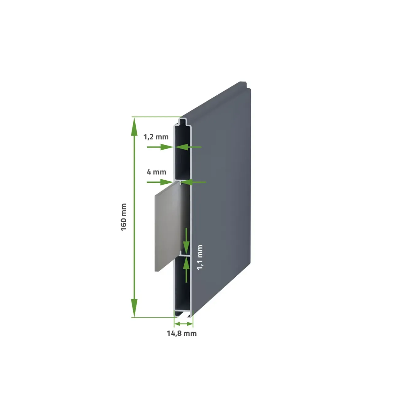 Casanoov Aluminium Draaipoort Eiger 3,5m H.180cm Grijs
