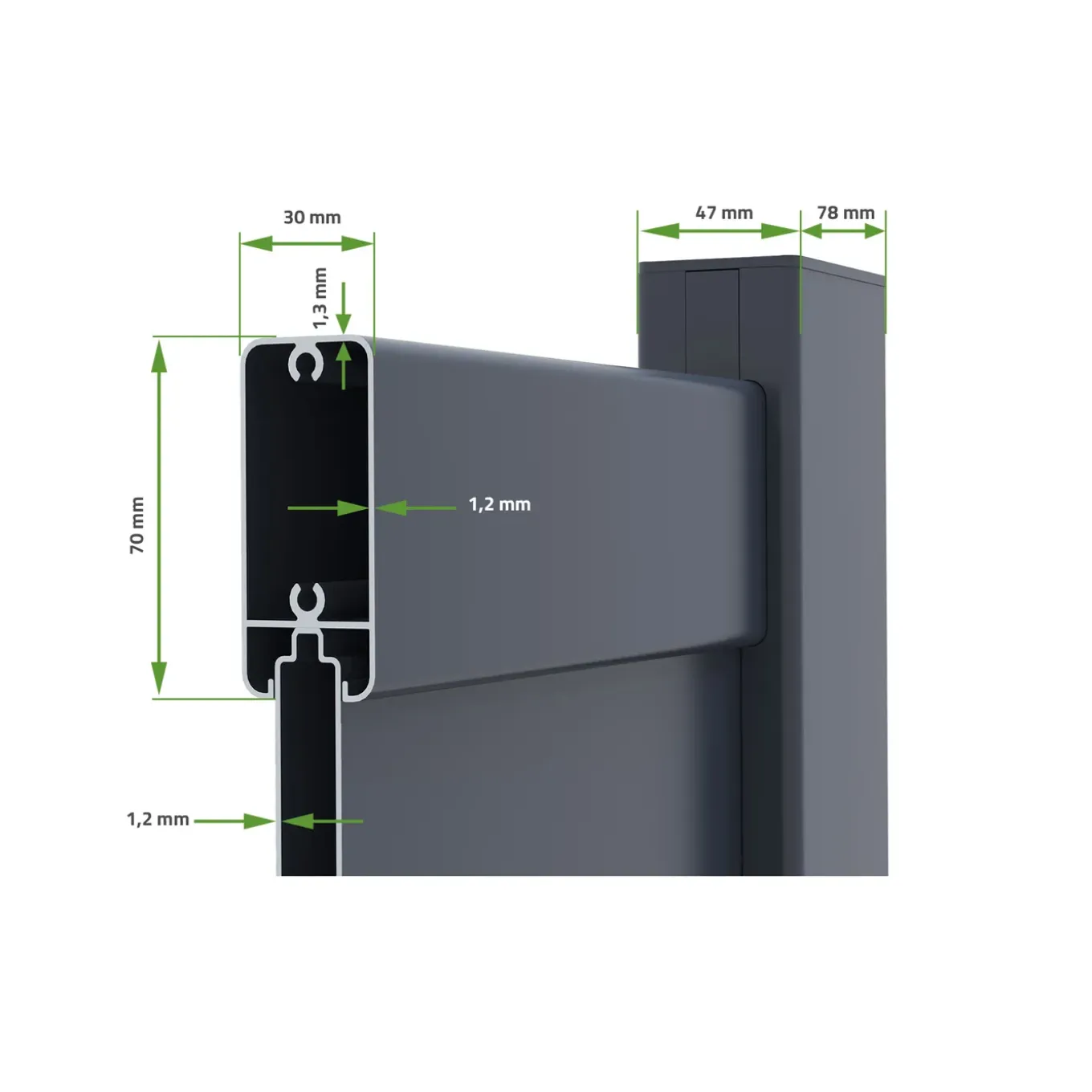 Casanoov Aluminium Draaipoort Eiger 3,5m H.180cm Grijs